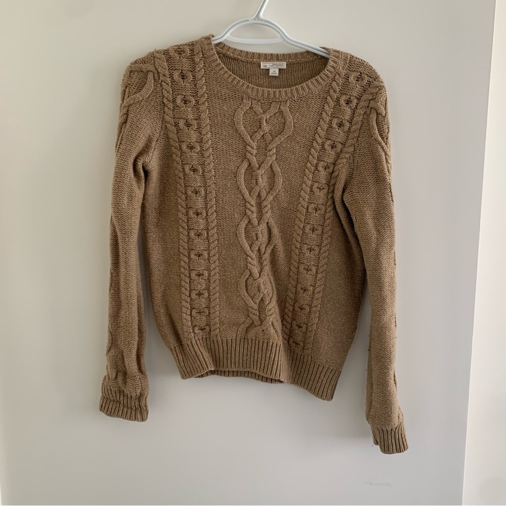 GAP cable knit sweater, tan
